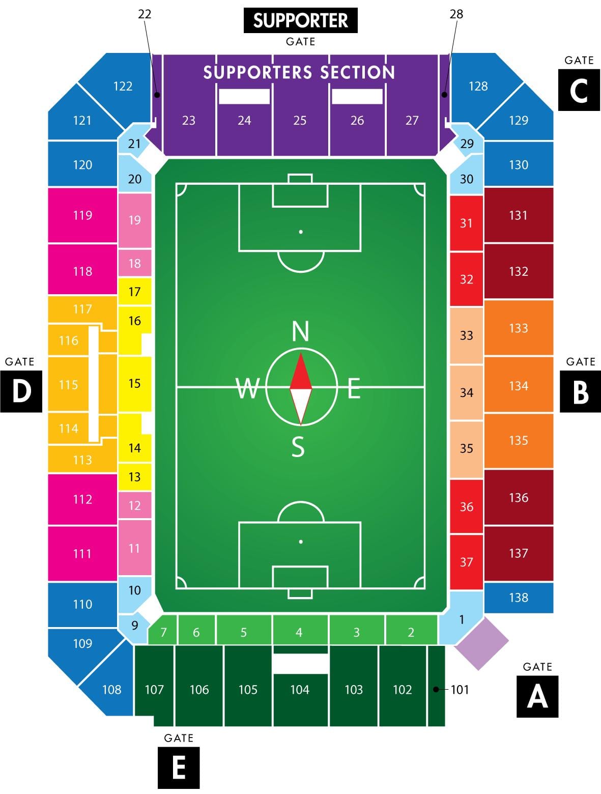Cidade de Orlando estádio de futebol mapa