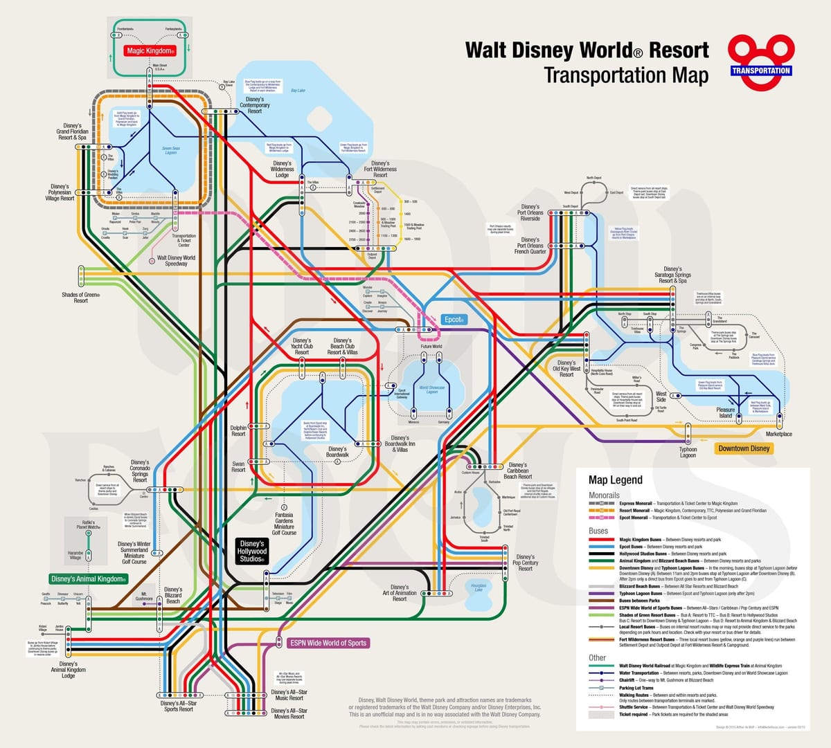 Walt Disney World monotrilho mapa