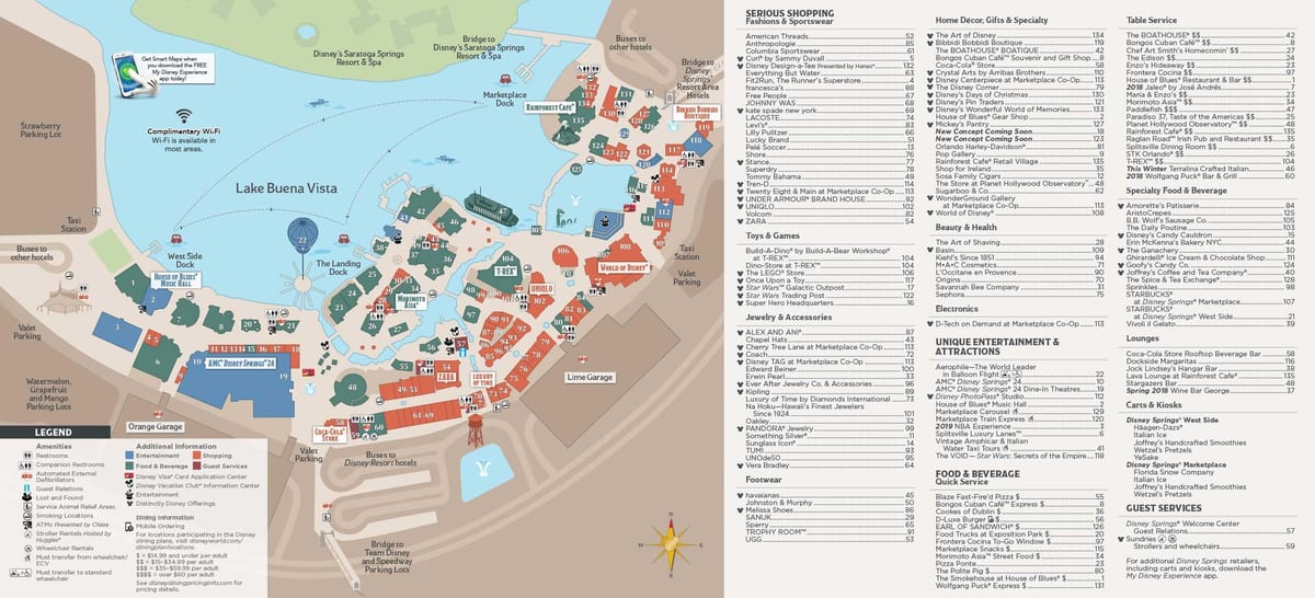 mapa da Disney springs
