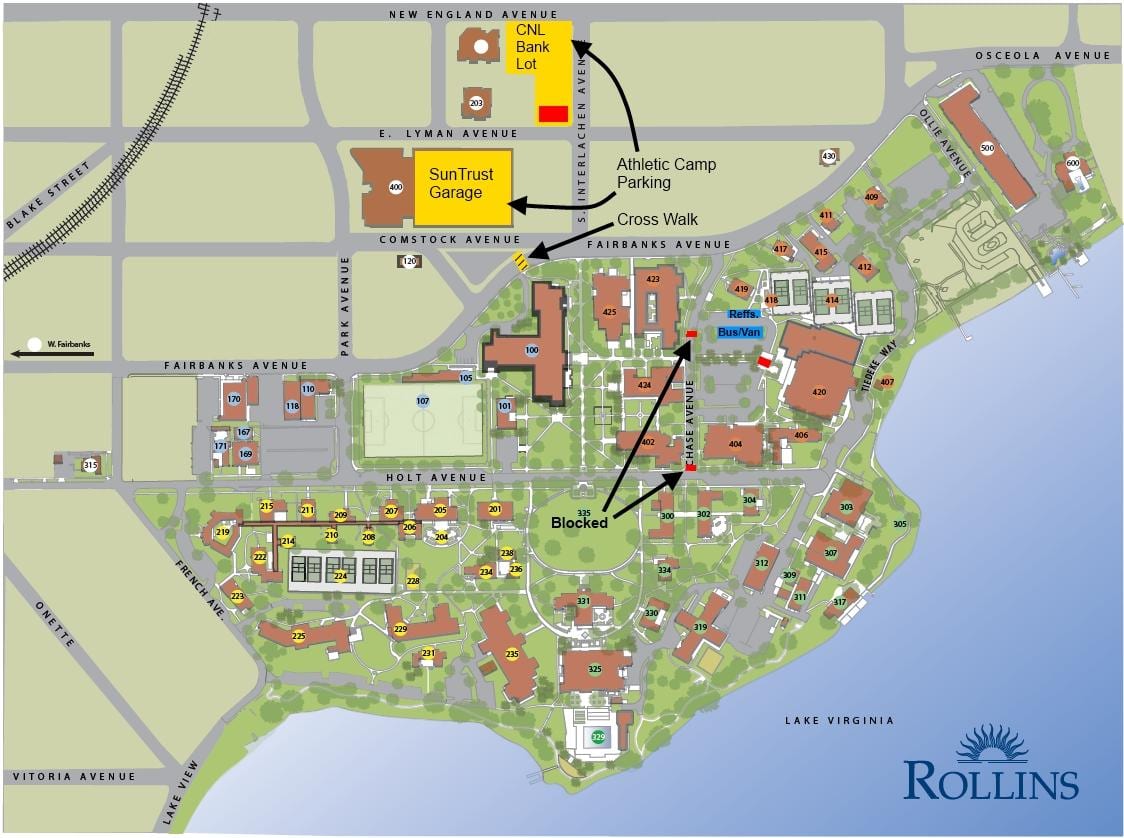 mapa do Rollins college