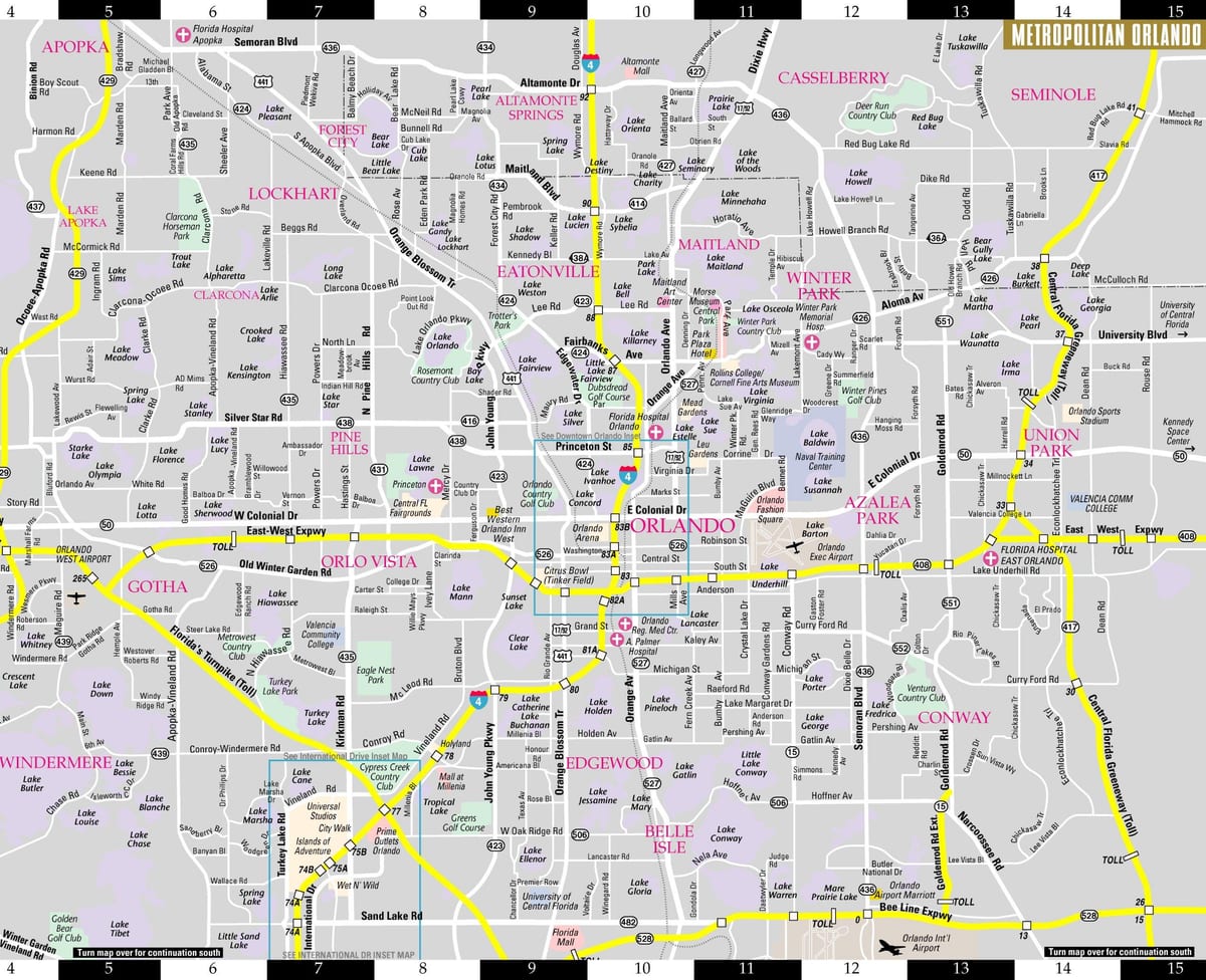 Área de Orlando mapa