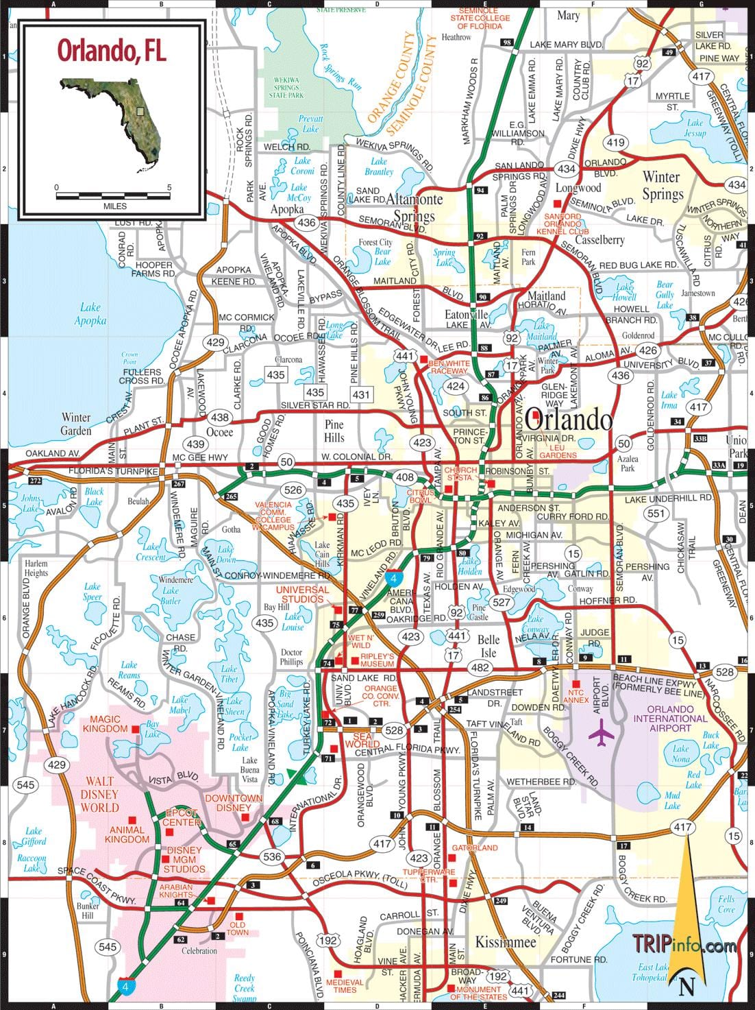 mapa de Orlando