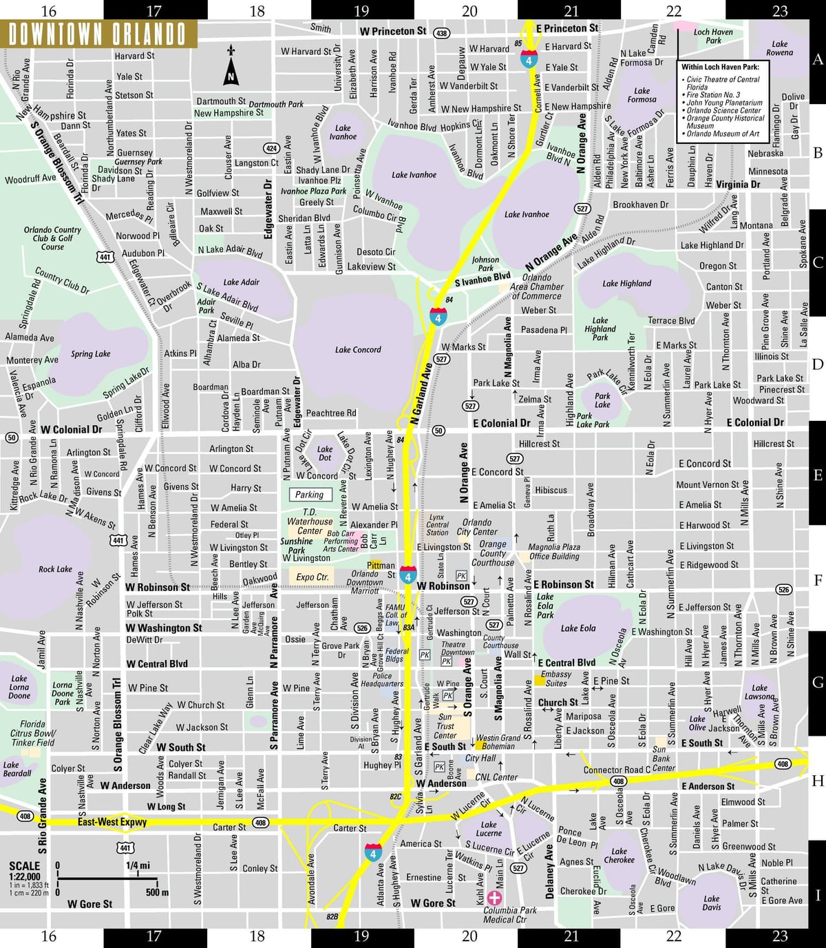 mapa de rua de Orlando